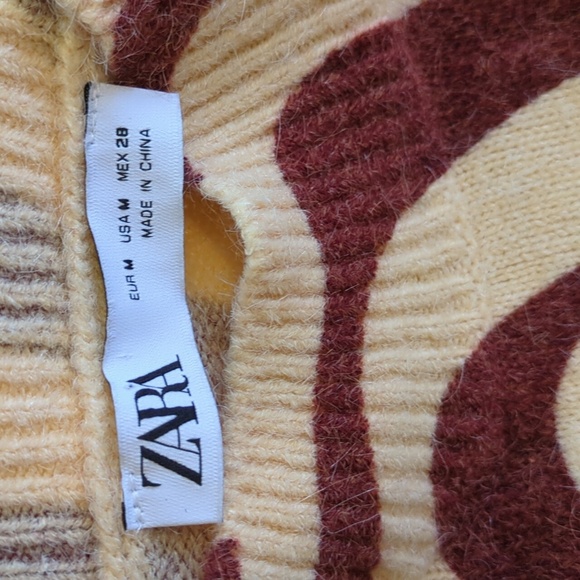 Zara Zebra Striped Jacquard Wool Blend Sweater Dress Perfect For Fall!! - Picture 8 of 16